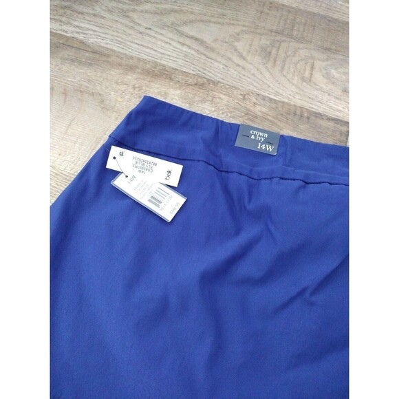Crown & Ivy Royal‎ Blue New Double Scalloped Hem Blue stretch pull-on Skort 14W - Picture 3 of 11
